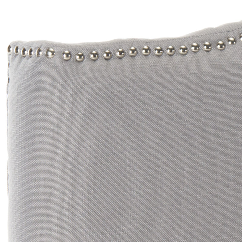 Laken Upholstered Headboard, Twin, Arctic Grey Polyester Blend, Silver