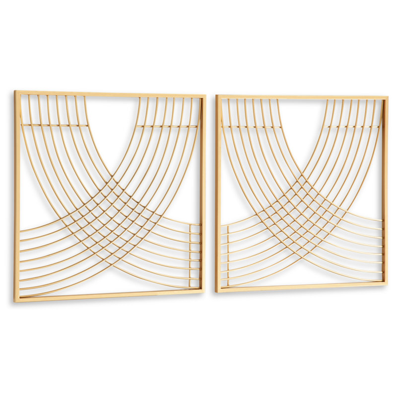 Gold Geometric Metal Wall Decor Set of 2