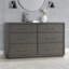 Vienna 6 Drawer Dresser, Darkwash Ash With Acrylic