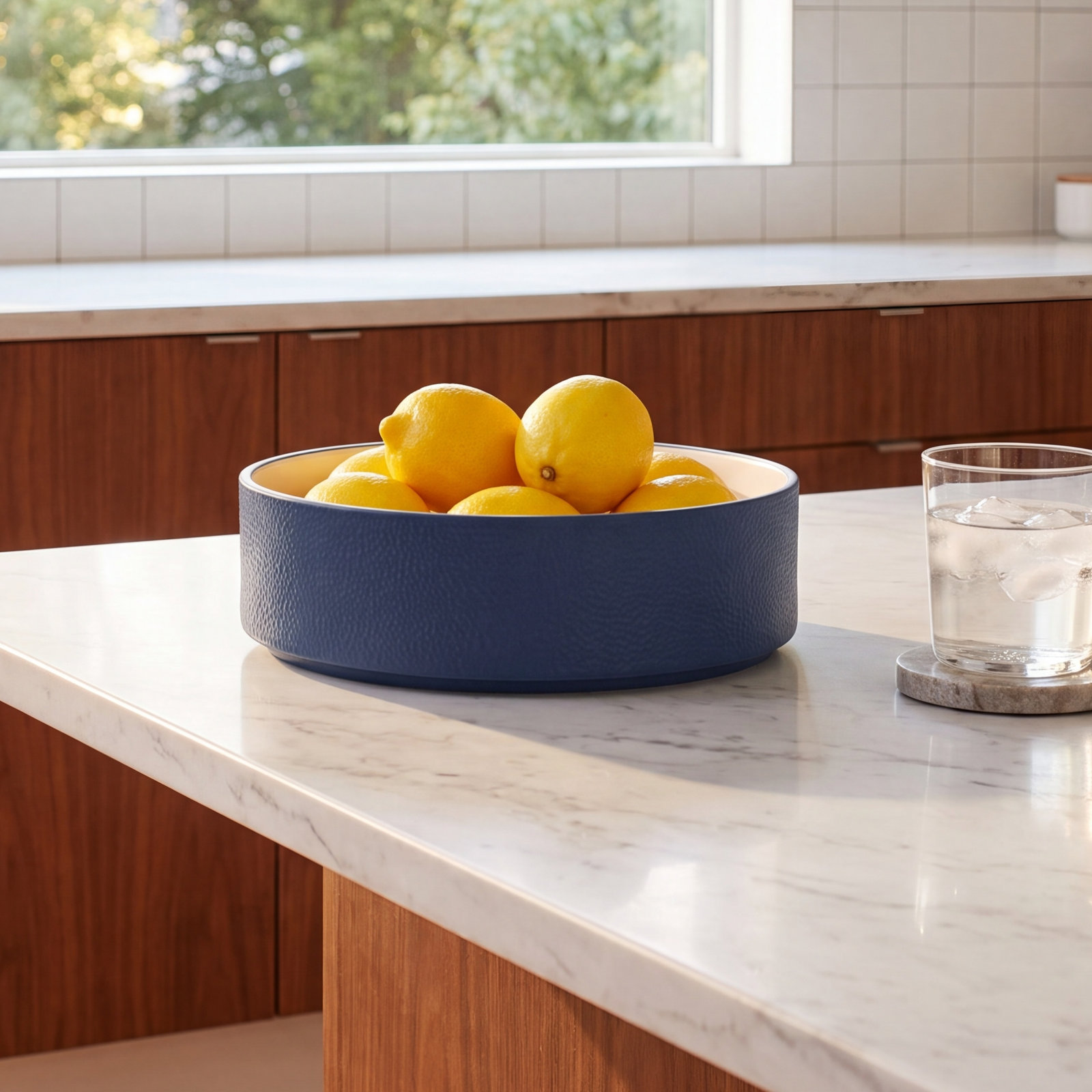 Colortex Stone Porcelain Serving Bowl, Blue