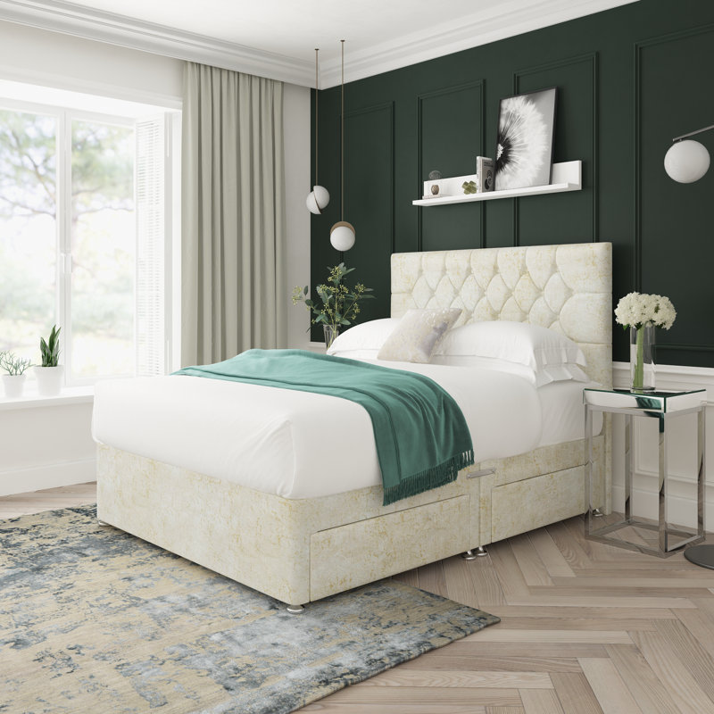 Upholstered Bed, Single (3'), Cream
