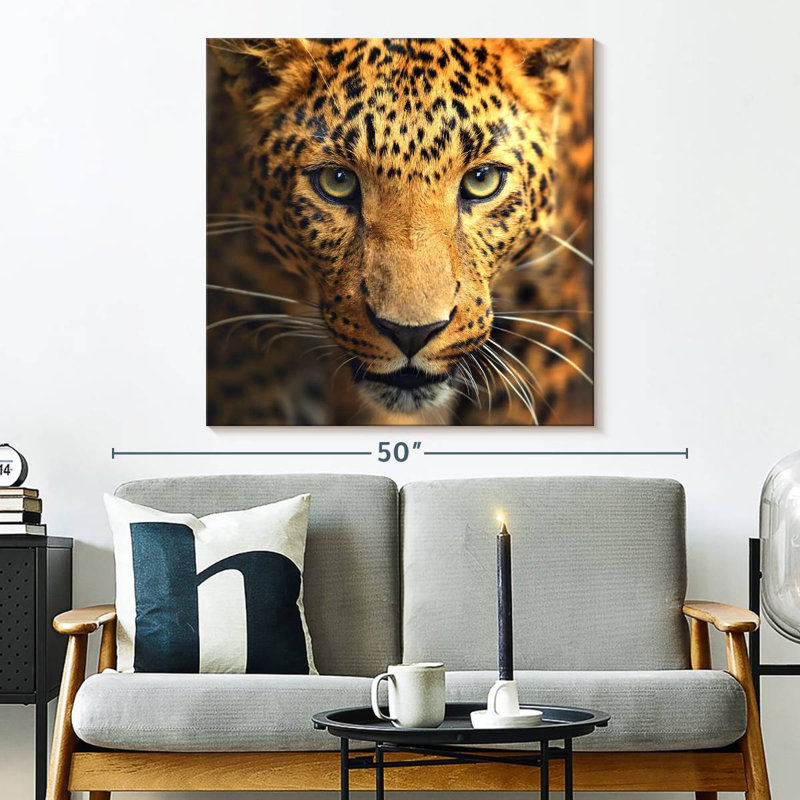 Brampt Leopard Portrait, 33" H x 33" W