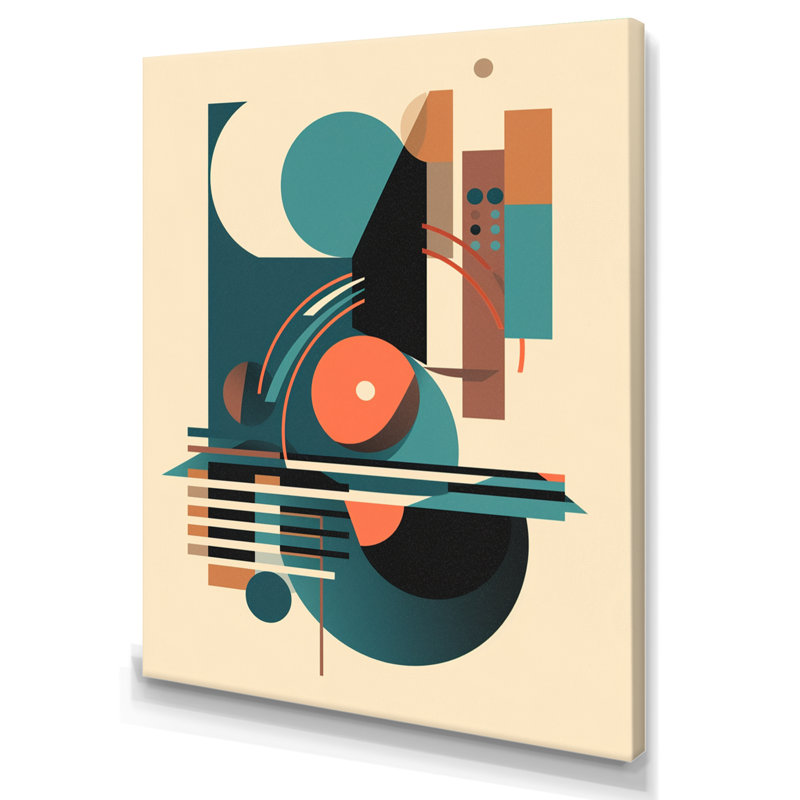 «Blue and Orange Minimalistic Symphony II», impressions sur toile minimalisme, H 20 po x l 12 po x P 1 po, Toile tendue