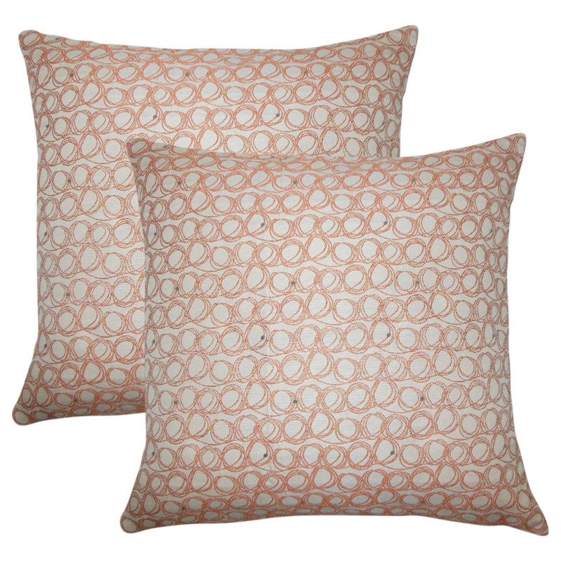 Coussin décoratif géométrique , Mandarine