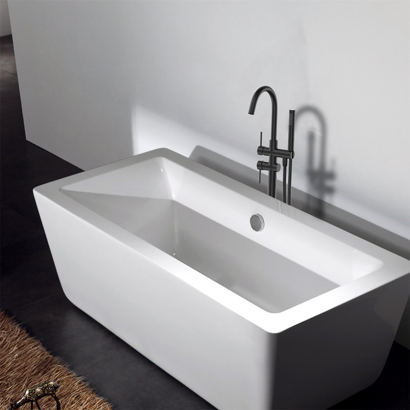 Robinet de baignoire à fixation au sol, Noir mat