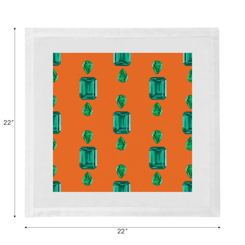 Gem Cotton Blend Square Napkins, Orange