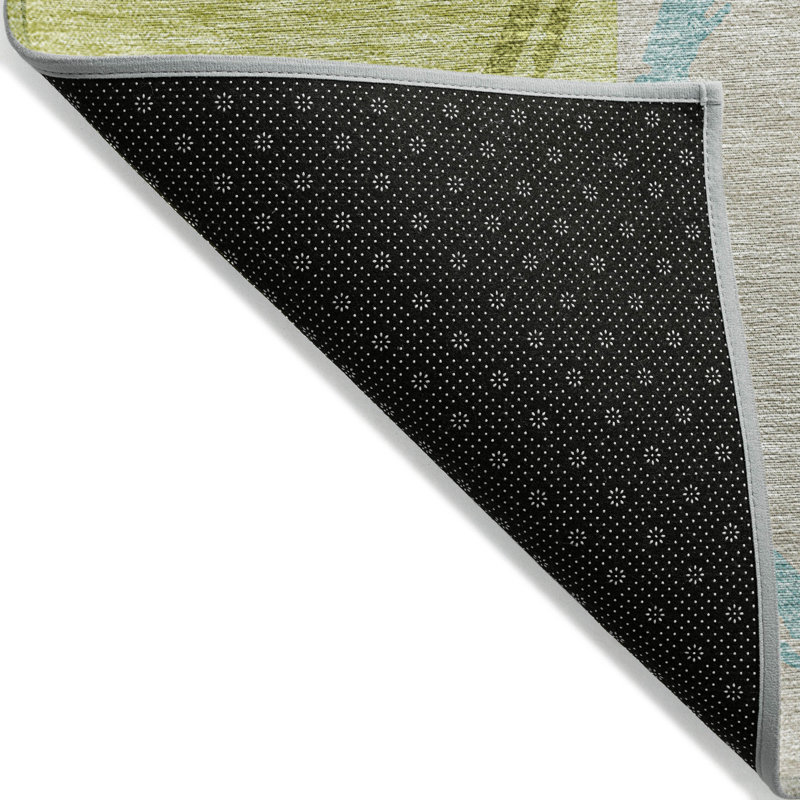 Tapis rectangulaire Aleh avec envers antidérapant, Round 8'