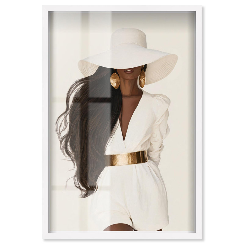 «Sun Hat Serenity III Shadowbox Print» par Art Remedy, cadre blanc, 25 x 37, H 37 po x l 25 po, Cadre blanc