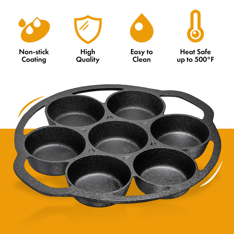 Bruntmor | Pre-Seasoned Cast Iron Cake Pan For Baking Biscuits - 8-Cup  Biscuit