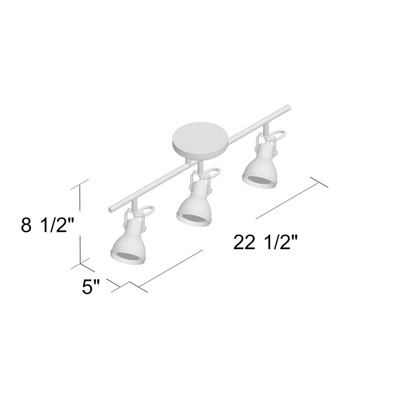 Ensemble de rail d'éclairage 3 lumières 22,5 po Fedler, Nickel brossé