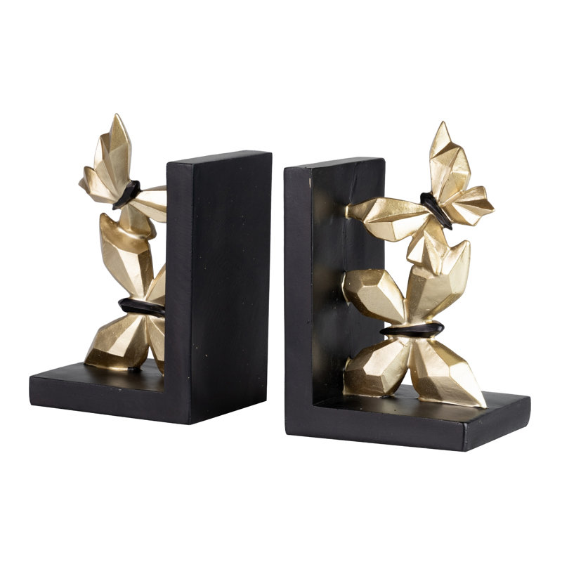 Butterfly Bookends, Black/Golden