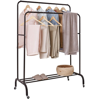 Odenton 156cm Rolling Industrial Pipe Clothing Rack