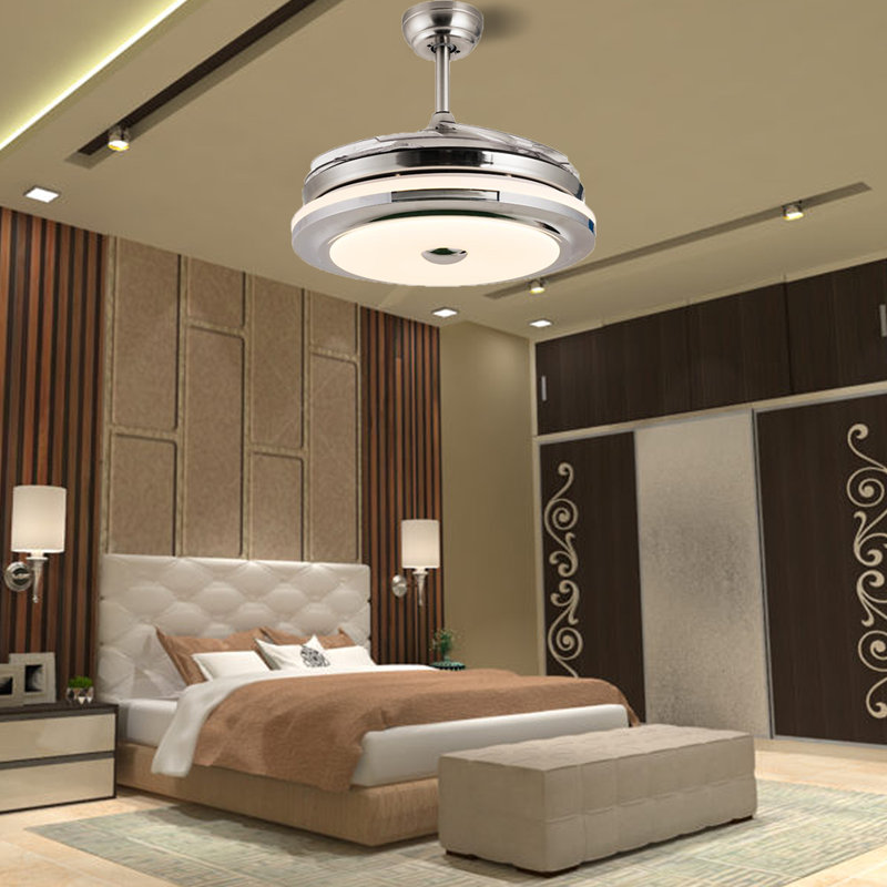 Ventilateur de plafond à DEL 4 pales 42 po avec contrôle mural et ensemble d'éclairage inclus Tara-Lynn