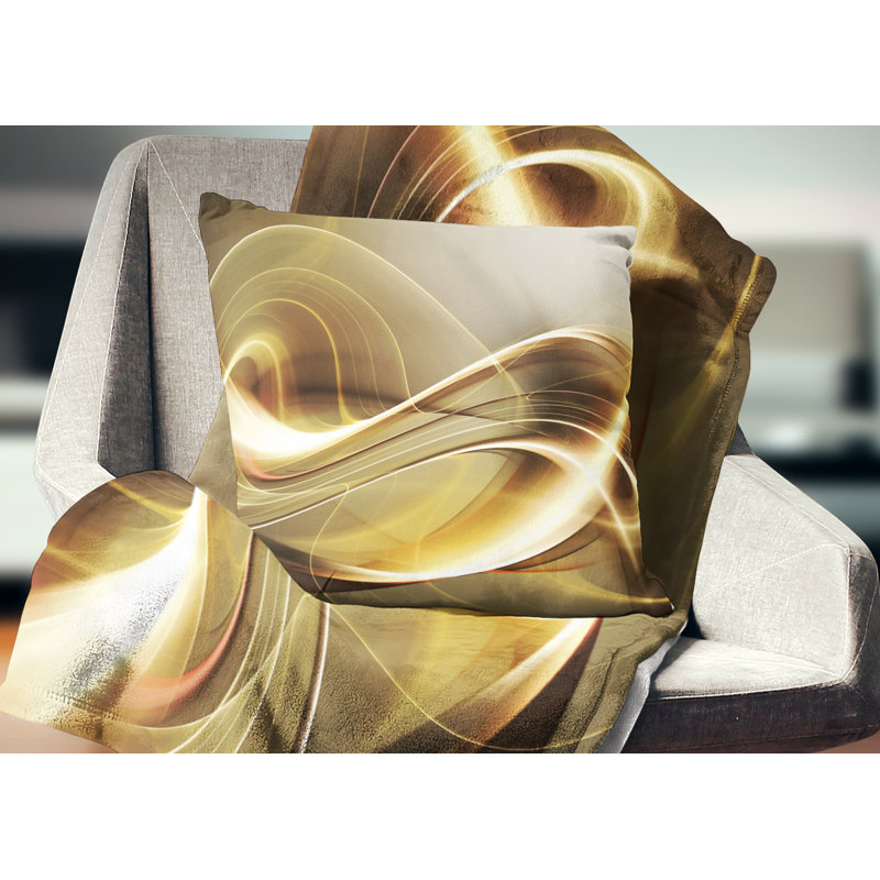 Élégant canapé moderne - coussin abstrait imprimé, 18 po x 18 po, Carré