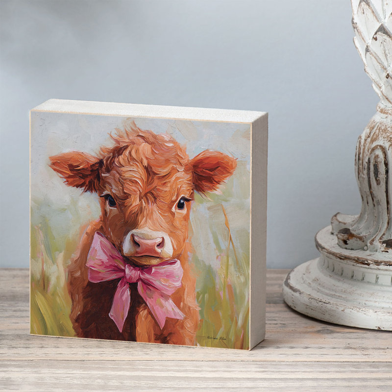 Enseigne en bois massif Coquette Cow