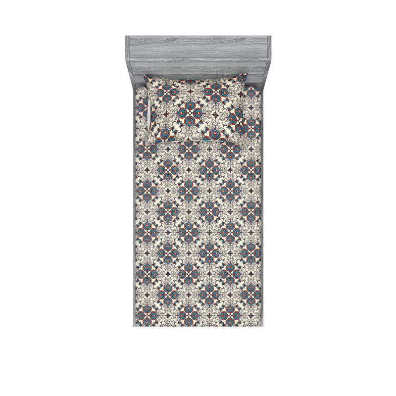 Drap-housse et taie décorative Ambesonne, Ensemble de draps pour lit simple avec 1 taie d'or