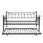 Lit de jour moderne avec couchette - agencement de couleur noire, structure en métal pour la durabilité, meuble peu encombrant, endroit de sommeil calme et stable, instructions d'assemblage faciles, pas de sommier tapissier nécessaire, 250/350