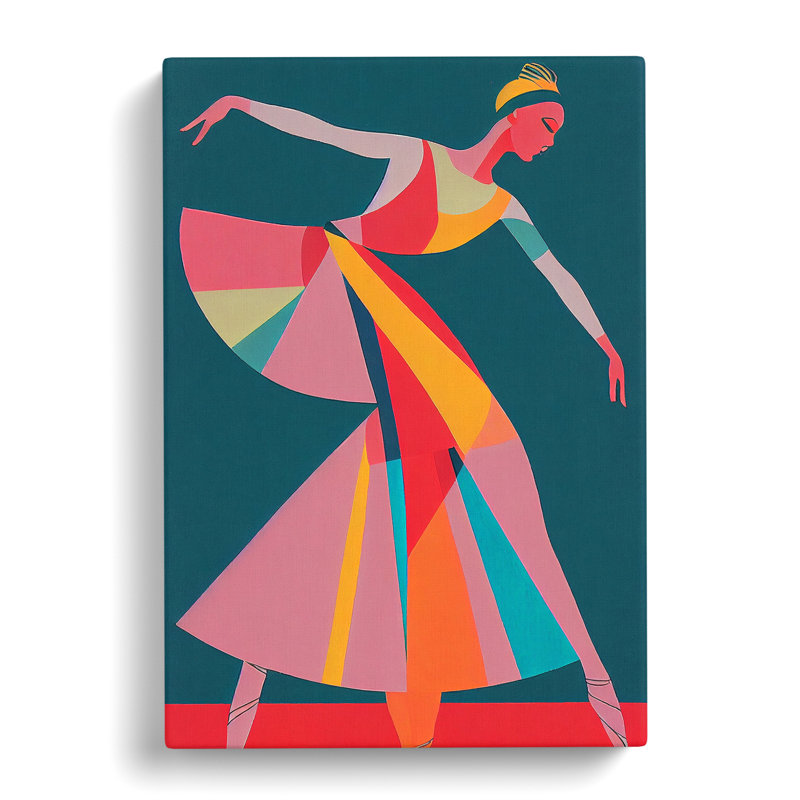 Pop Art Ballerina No.4 - Wrapped Canvas, 50cm H x 35cm W x 3cm D