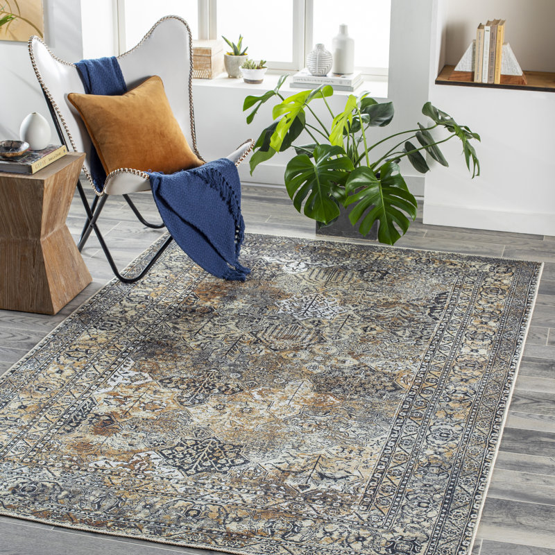 Glendale Heights Washable Oriental Indoor Rug, Rectangle 7'10" x 10'2"