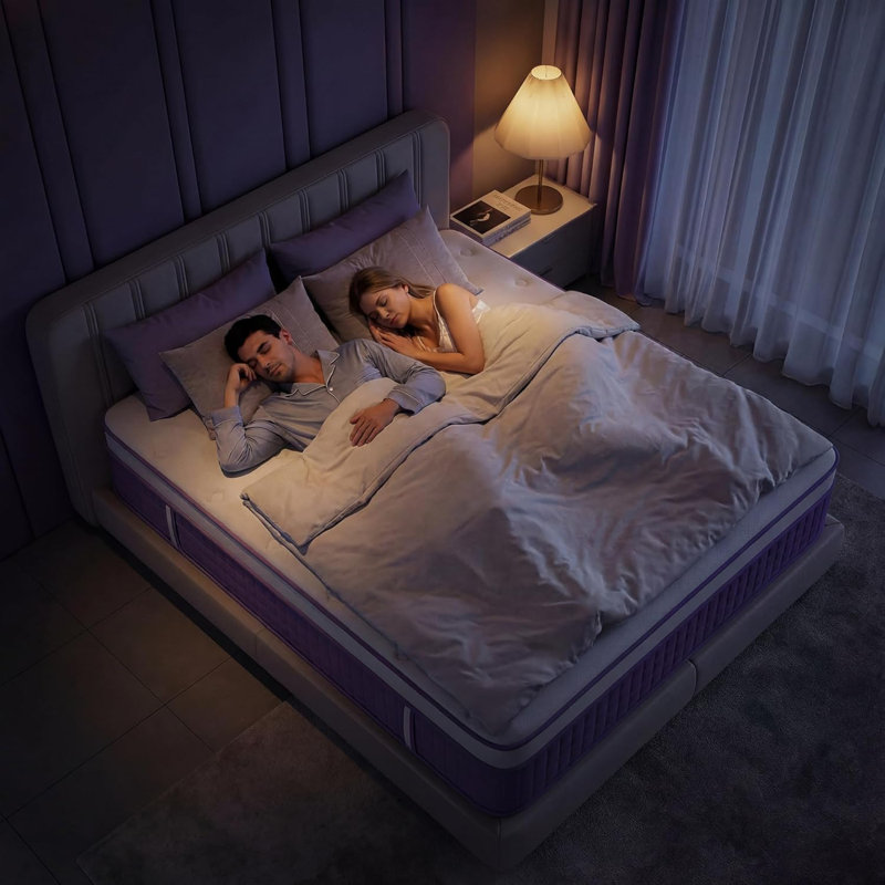 Matelas en mousse viscoélastique gélifiée 12 po, ressorts ensachés, mi-ferme, soulagement de la pression, matelas dans une boîte