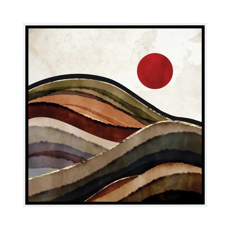 «Fall Fall Abstract», reproduction d'impression, H 18 po x l 18 po x 1,5 po, Toile blanche encadrée, Pas de tapis