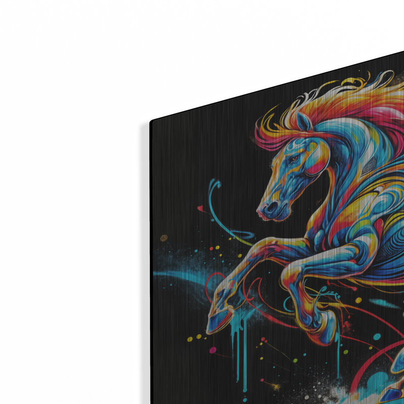 «Horse Graffiti Style» par Rey Klimt, art mural en métal, H 16 po x l 24 po