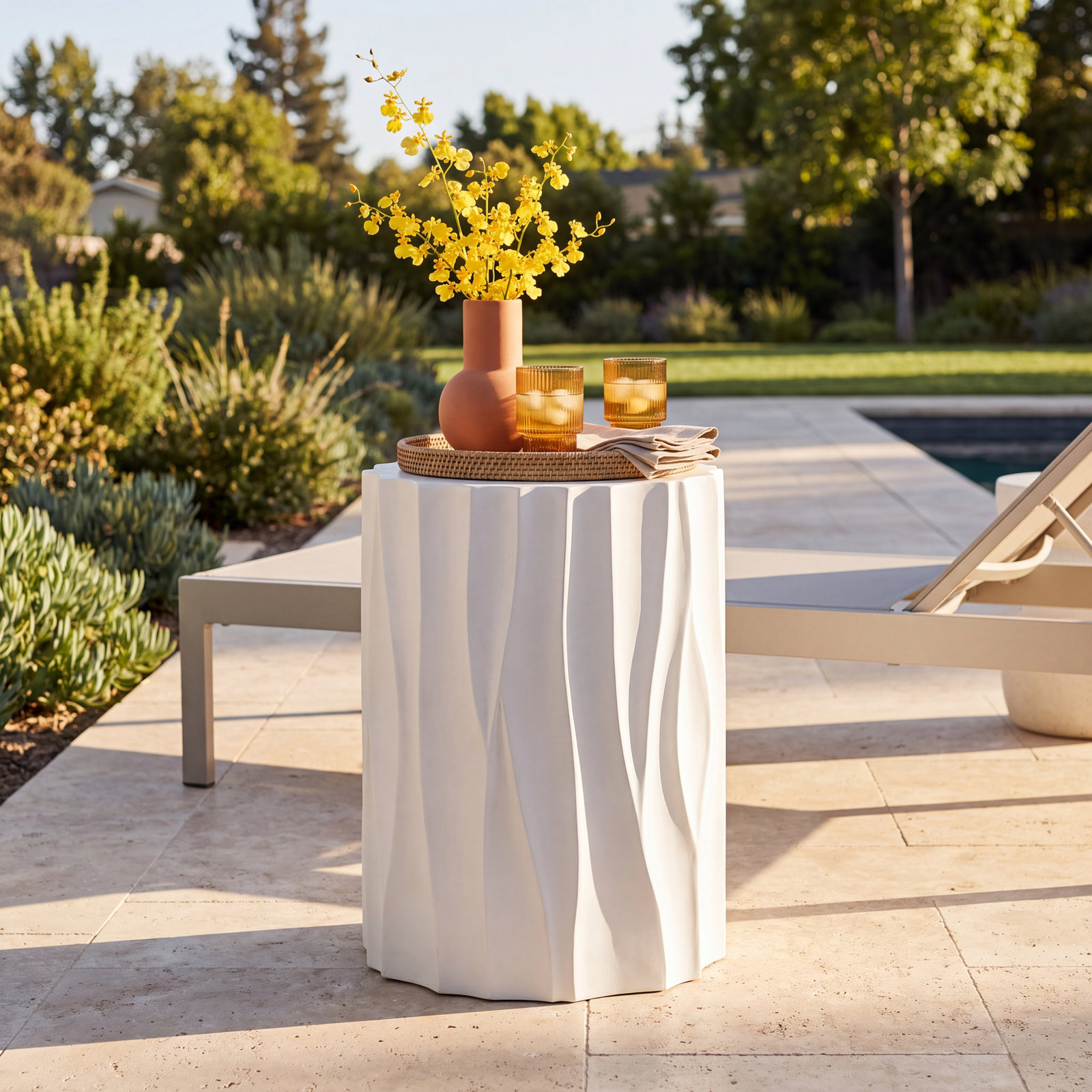 Davis 16'' Stone Outdoor Side Table