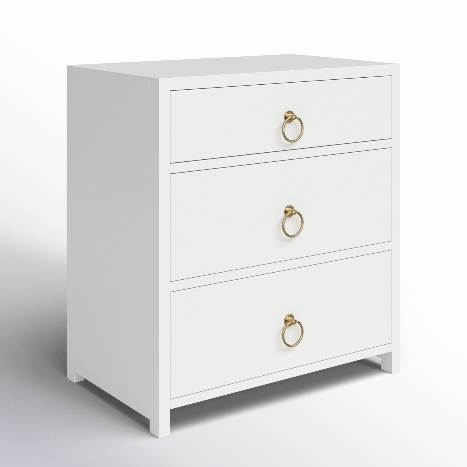 Elin 3 - Drawer 25" Nightstand, White