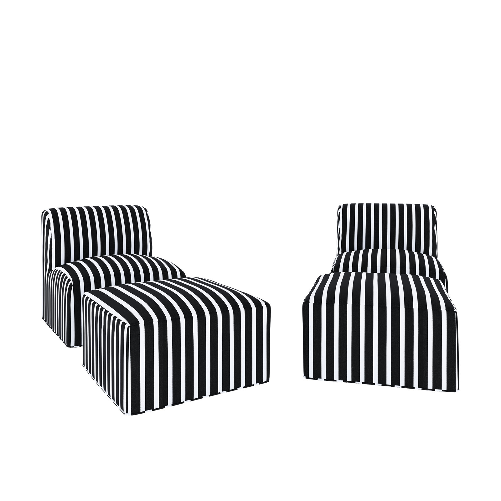 Eliana Sunbrella® Patio Lounge Chair, Shore Classic Black Stripe Sunbrella®