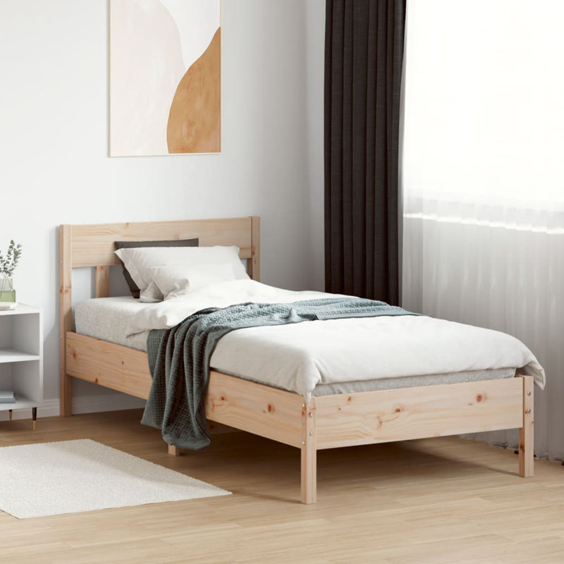 Andaleeb Solid Wood Bed, Small Single (2'6)