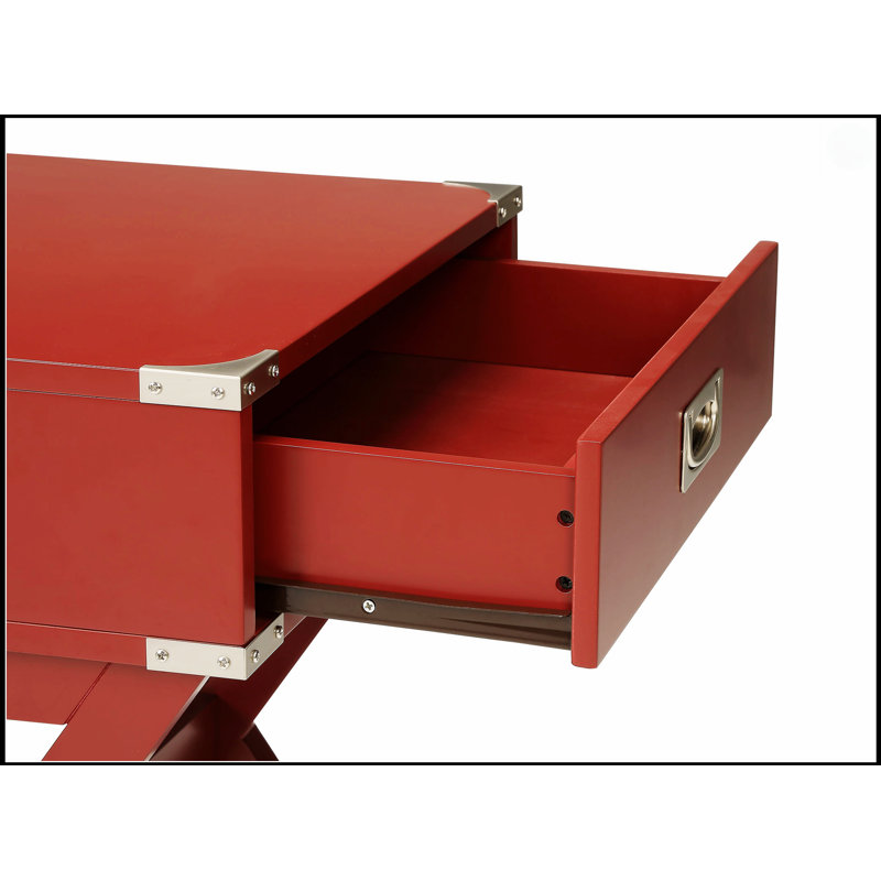 Table d'appoint avec tiroirs Babs, Rouge