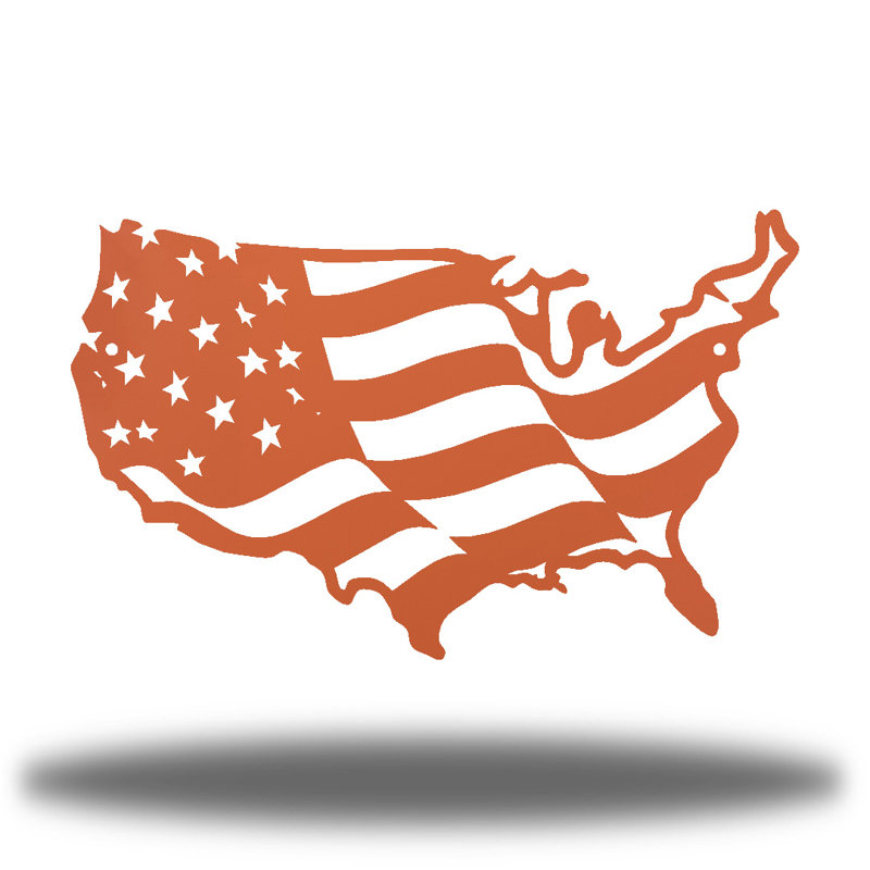 Décoration murale drapeau USA, H 7,25 po x l 12 po x P 0,01 po, Corail