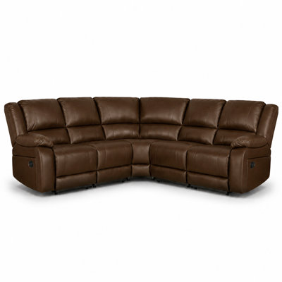 Talley 5 Piece Faux Leather Reclining Sectional with a Drop Down Table Seat