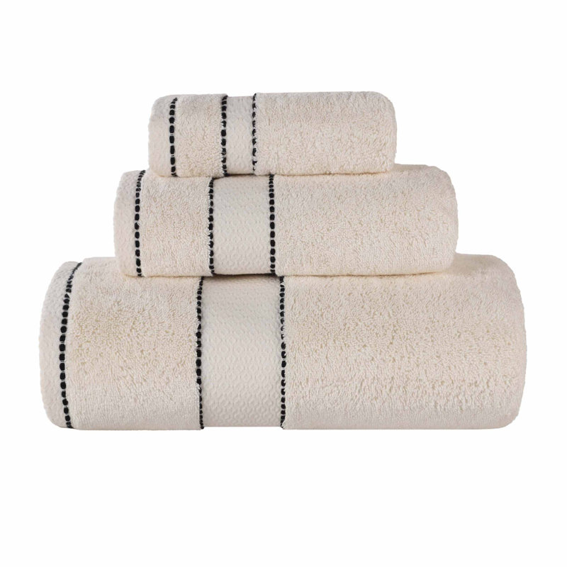 Niles 3 Piece Egyptian Giza Cotton Towel Set, Ivory