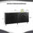 Flower Relief Wood Sideboard Buffet With Shelves