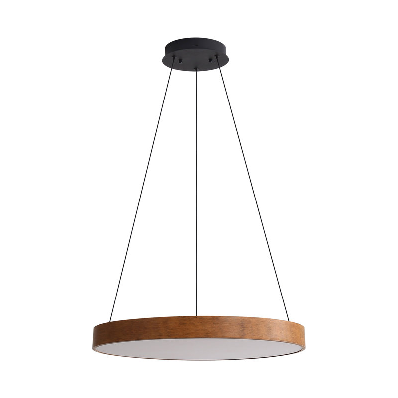Luminaire suspendu 24 po à DEL Anello, Brun, Noyer