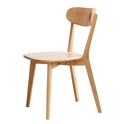 Chaise de salle à manger 100% chêne massif, bords arrondis, chaise de pièces d'assemblage précise à hauteur confortable, idéale pour