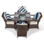 Karas 4 - Person Patio Dining Set Umbrella Hole Included Square Table with Cushions Included-39926014
