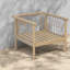 Ensemble de chaises longues Modern Patio, corde en bois d'acacia, coussins crème pour le patio