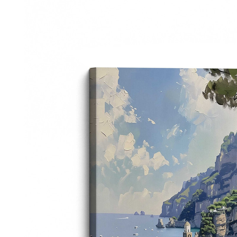 Vue de la côte d'Amalfi II, H 36 po x l 24 po, Toile tendue, Toile tendue