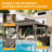 22 pi. L 14 pi. D Pavillon de jardin en acier galvanisé avec double toit-112516444-112516446