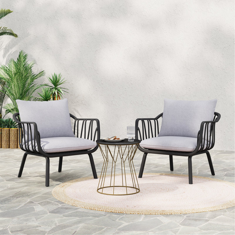 Fauteuil club d'extérieur en PP (ensemble de 2)