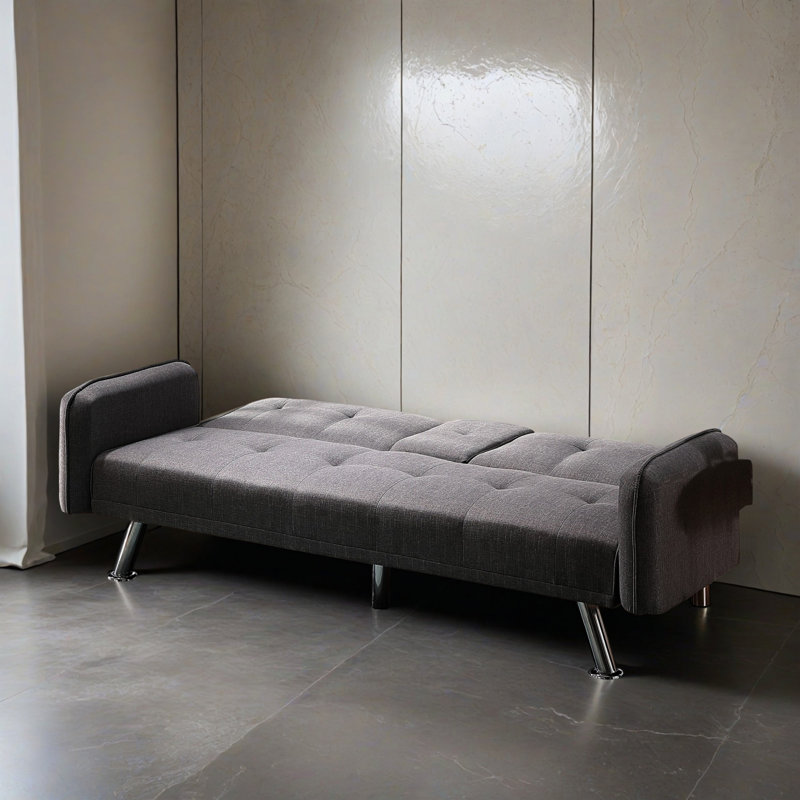 Canapé-lit inclinable convertible 74,42 po de large, Gris foncé