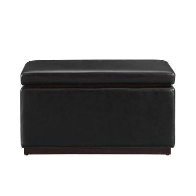 Atreju 32" Wide Faux Leather Rectangle Standard Ottoman with Storage by Latitude Run
