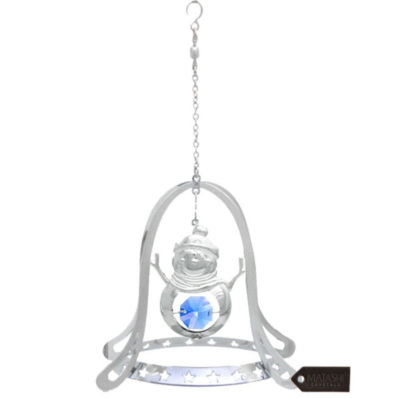 Figurine suspendue bonhomme de neige en cloche