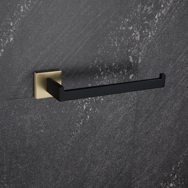 4-Piece Wall Mounted Bathroom Hardware Set is made of high quality materials, Gold/Matte Black