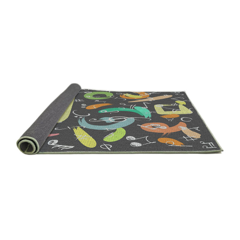 Gris cyrnb/jaune/orange Tapis décoratif, Rond 4 pi