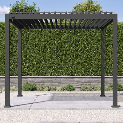 111S Aluminum Pergola with Steel Adjustable Louvered Roof
