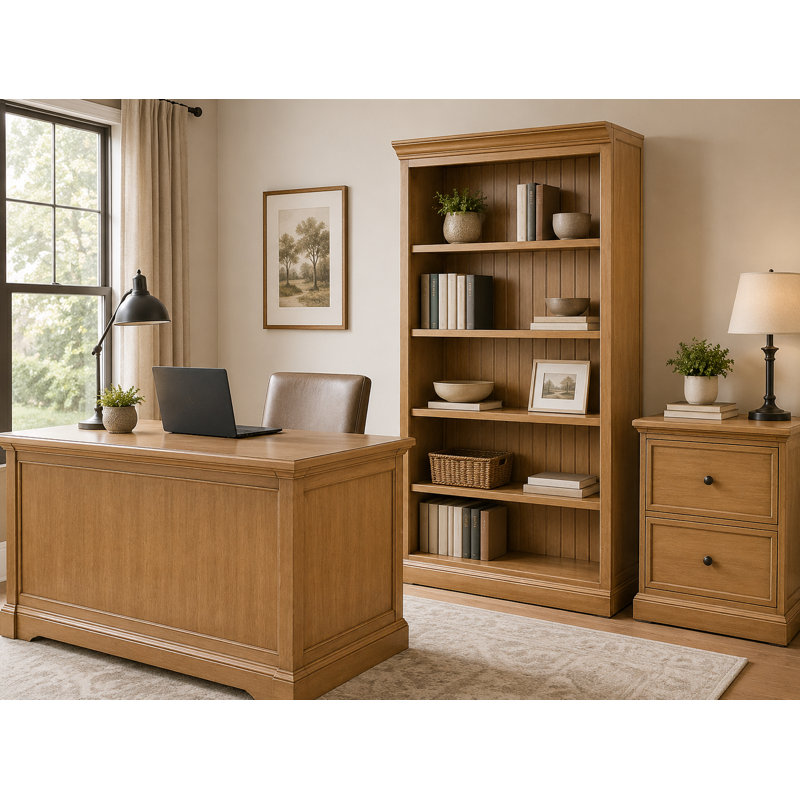 Sherita Bookcase, European Dusty White, (3 Shelves) 60” H x 32” W x 14.25” D