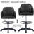 Black Ergonomic Office Chair with PU Leather, Adjustable Swivel Desk Chair, Comfortable Computer Task Chair with Lumbar Support for Home Office or Study-1898579590